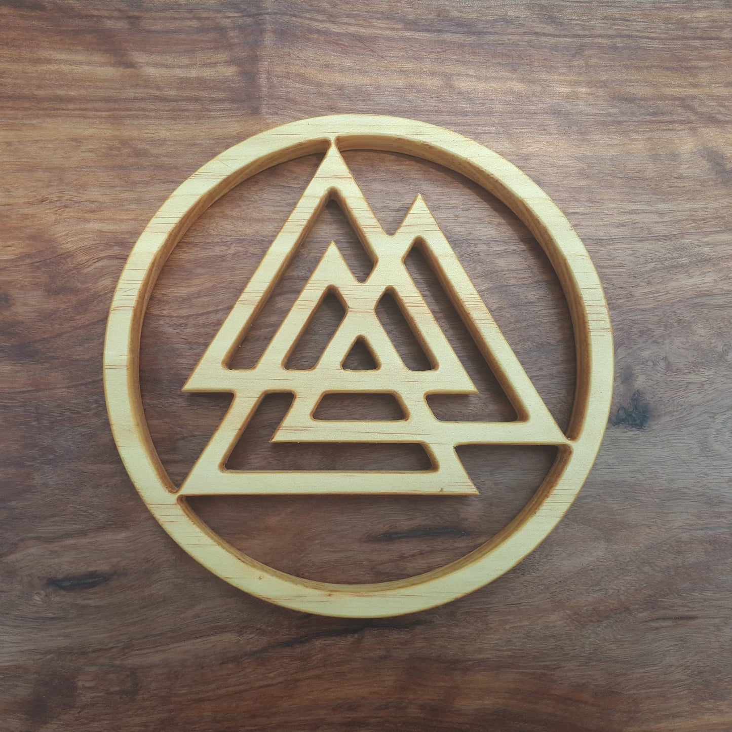 Wooden Valknut Wall Hanger